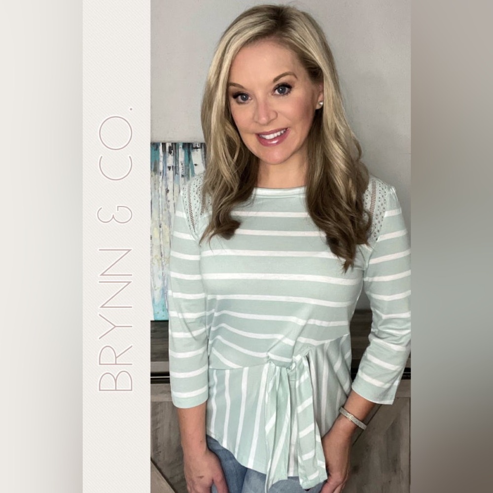 NWT ✨ Striped Detail & Crochet Top